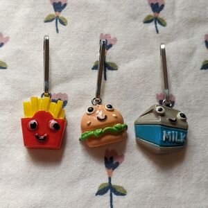 Cartoon lunch food themed charm keychains